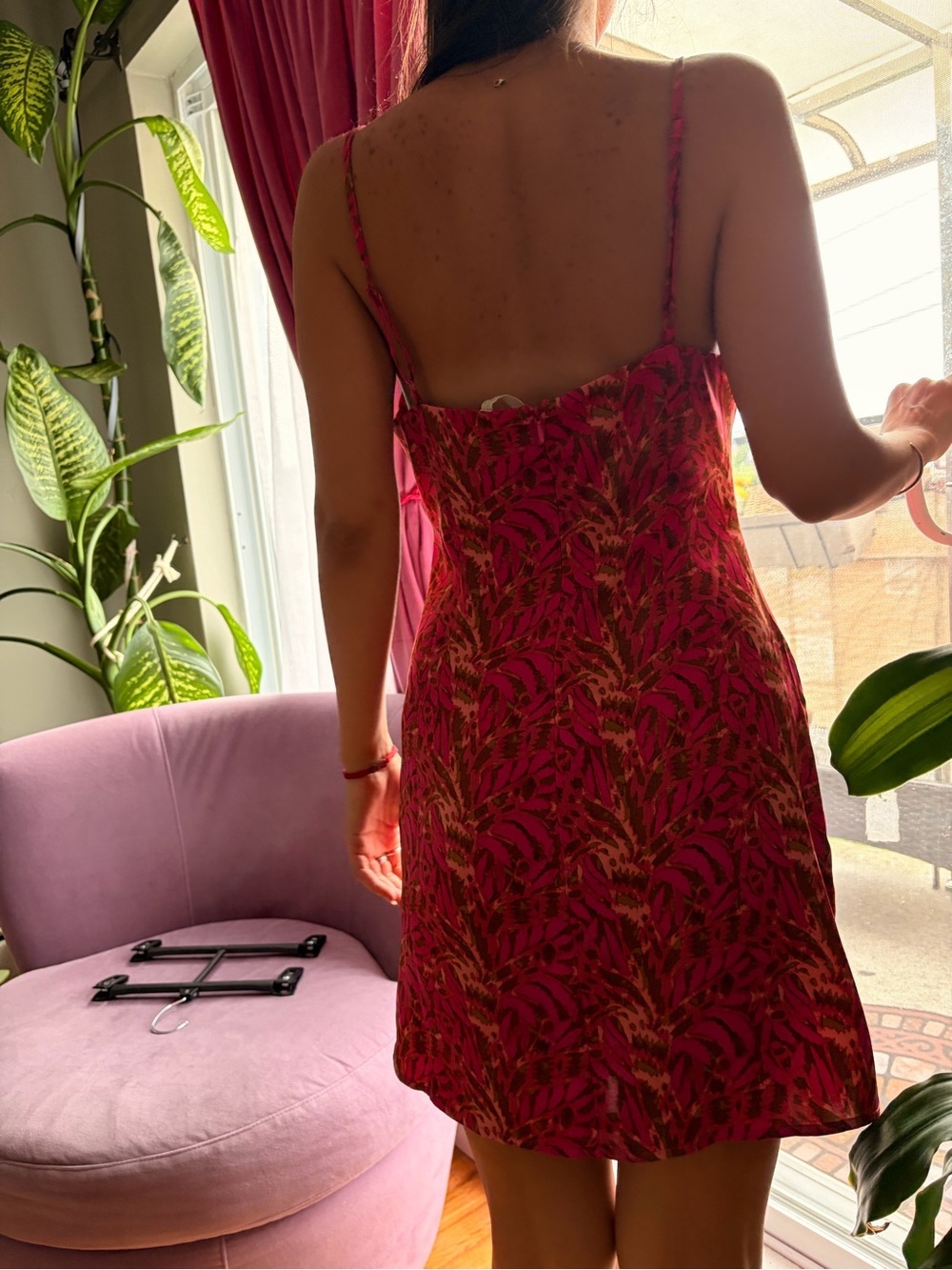 Urban outfitters Neck Slip Dress in Pink Floral Print - Picture 3 of 3